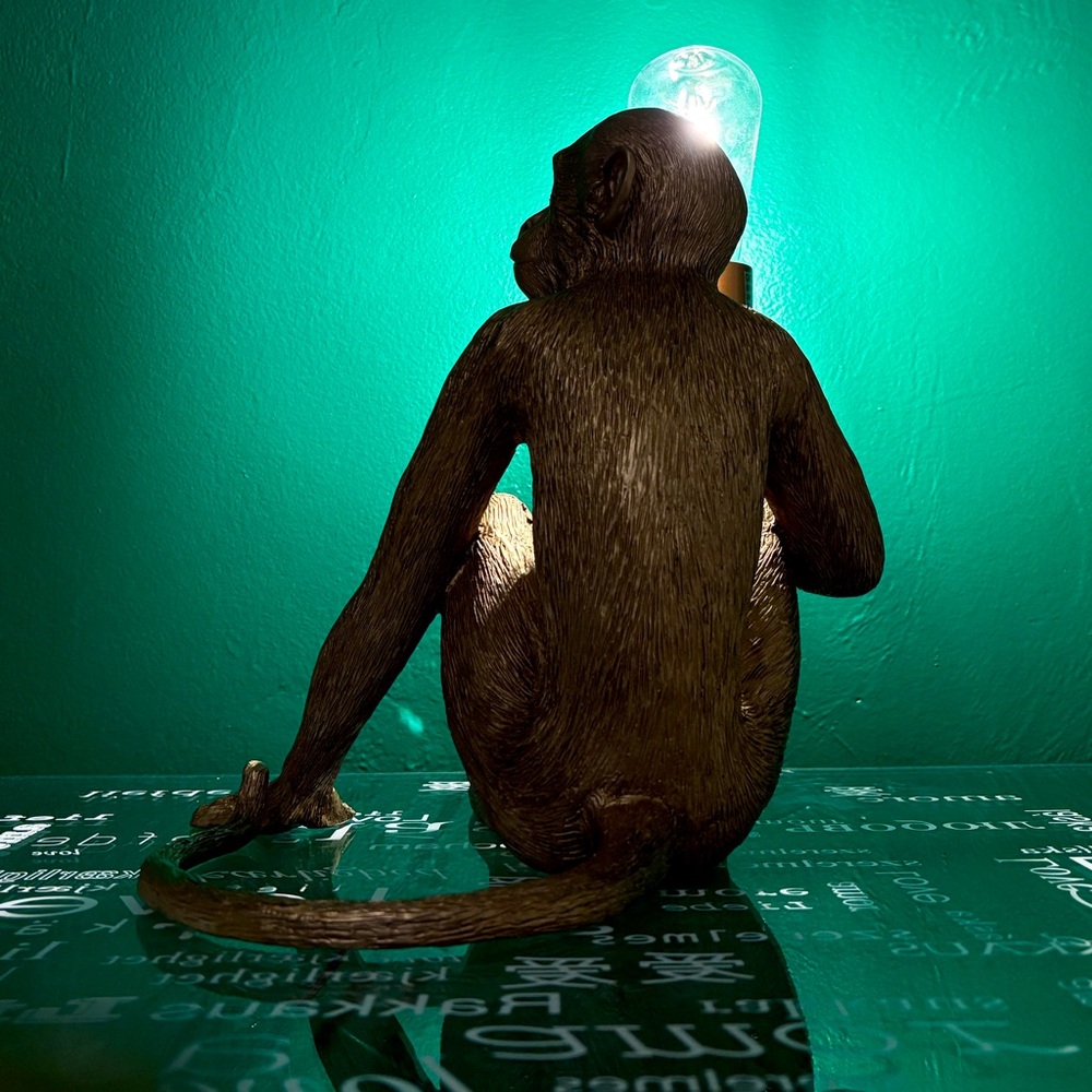 Tommy Bahama Gold Monkey Sitting Bulb Lamp Designer Rare Exotic Tropic Collector - Picture 5 of 12